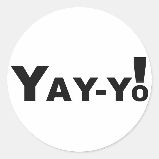 Yay-Yo! Classic Round Sticker (Front)