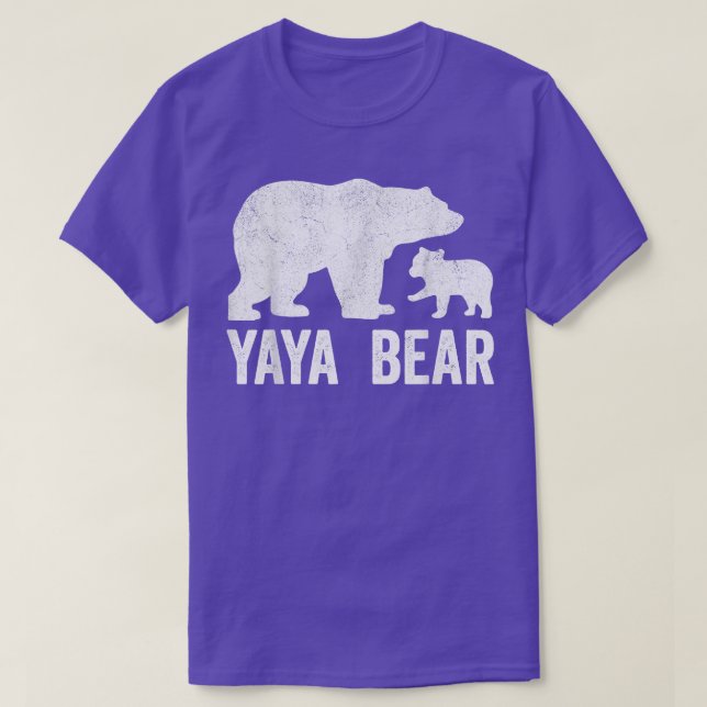 Yaya Bear Mothers Day Shirts, Funny Cub Kid Greek  T-Shirt (Design Front)