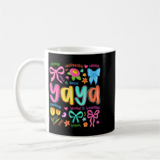 Yaya Bow Loved Beautiful Caring Funny Mothers Day Coffee Mug