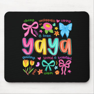 Yaya Bow Loved Beautiful Caring Funny Mothers Day Mouse Mat