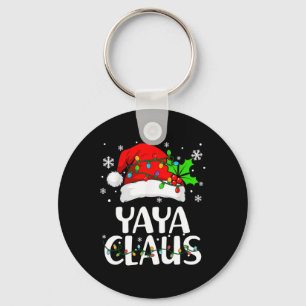 Yaya Claus Christmas Lights Pajama Family Matching Key Ring