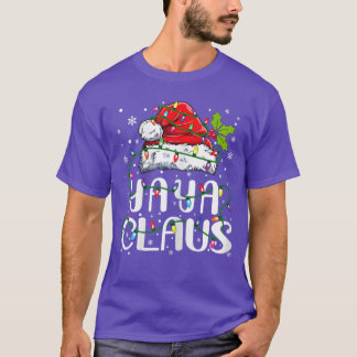Yaya Claus Christmas Santa Hat Matching Family Xma T-Shirt