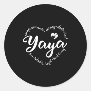 Yaya, cute Yaya gift, heart with yaya Classic Round Sticker