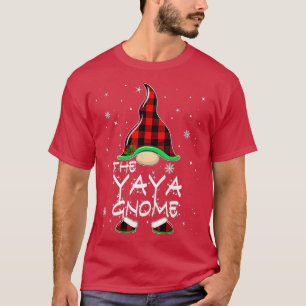 Yaya Gnome Buffalo Plaid Matching Family Christmas T-Shirt