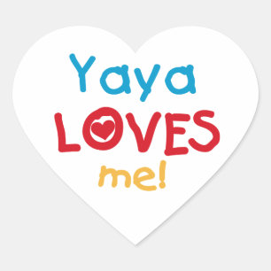 Yaya Loves Me tshirts and Gifts Heart Sticker