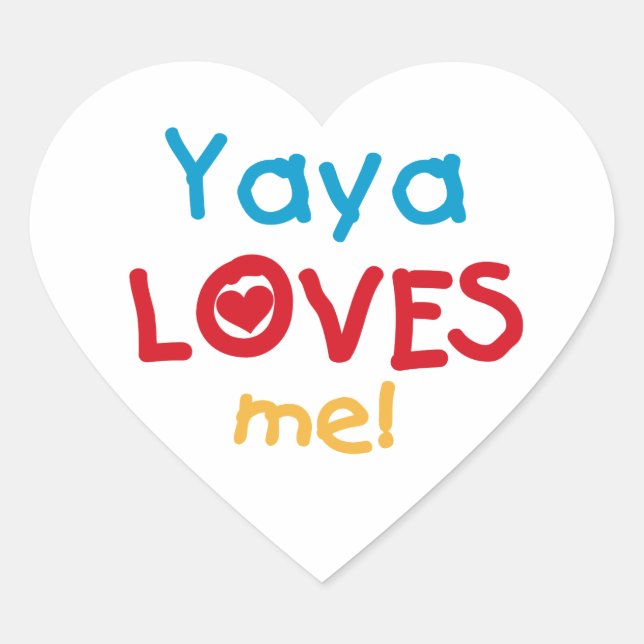 Yaya Loves Me tshirts and Gifts Heart Sticker (Front)