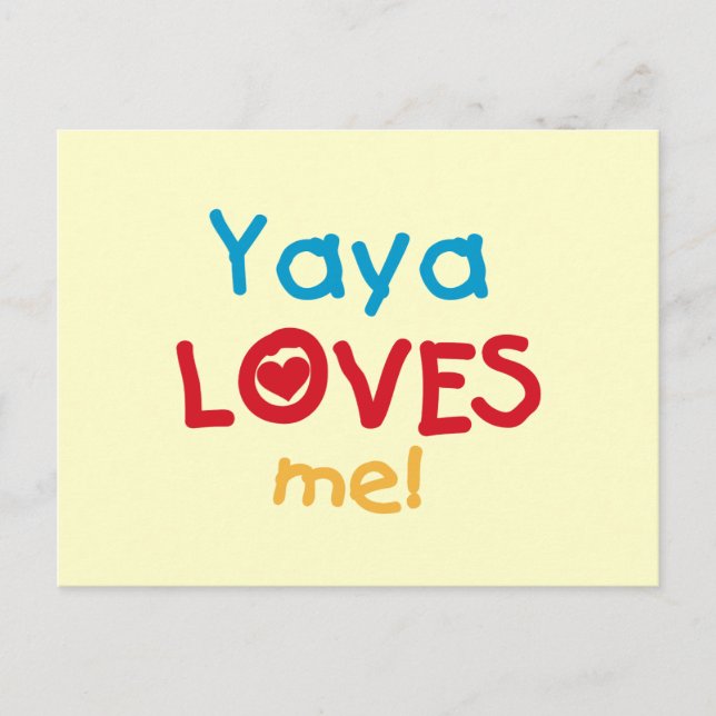 Yaya Loves Me tshirts and Gifts Postcard (Front)