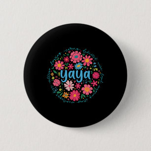 Yaya Mothers Day For Grandma Wildflower Floral Wom 6 Cm Round Badge