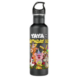 Yaya Of The Birthday Boy Farm Animals Birthday Par 710 Ml Water Bottle