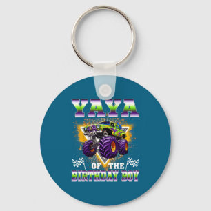Yaya of the birthday boy monster truck birthday key ring