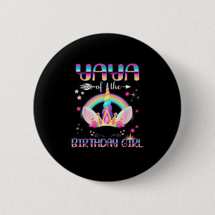 Yaya Of The Birthday Girl Rainbow Unicorn Mothers  6 Cm Round Badge