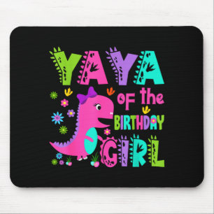 Yaya of the birthday girl saurus rex dinosaur mouse mat