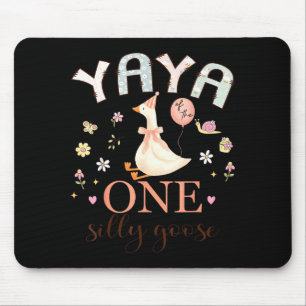 Yaya of the one silly goose 1st birthday girl mouse mat