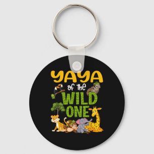 Yaya Of The Wild One Zoo Birthday Safari Jungle  Key Ring