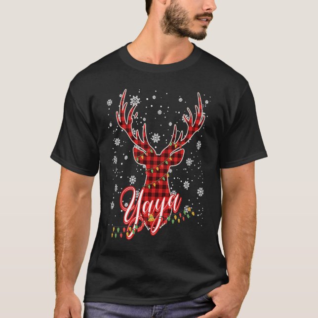 Yaya Reindeer Family Matching Pyjama Christmas T-Shirt (Front)