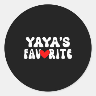 Yaya’s Favorite Funny Grandparent Granhild Vintage Classic Round Sticker