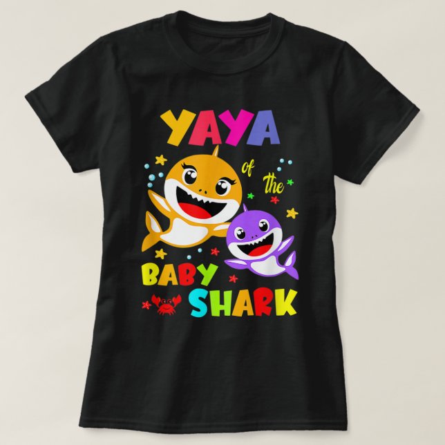 Yaya Shark Yaya Shark Family Mother's Day  T-Shirt (Design Front)