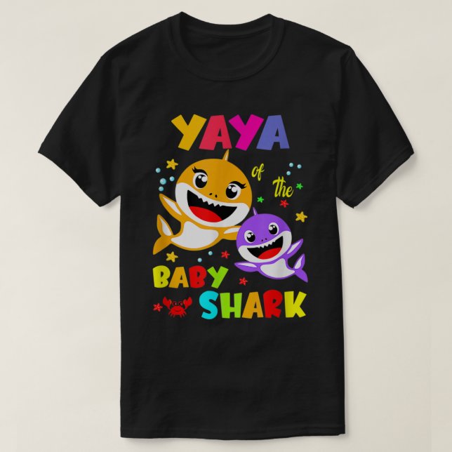 Yaya Shark Yaya Shark Family Mother's Day  T-Shirt (Design Front)