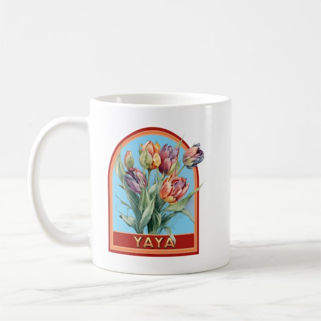 Yaya Vintage Floral Grandmother Coffee Mug (Left)