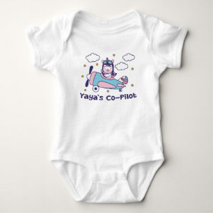Yaya's Co-Pilot - Unicorn Aeroplane Baby Bodysuit
