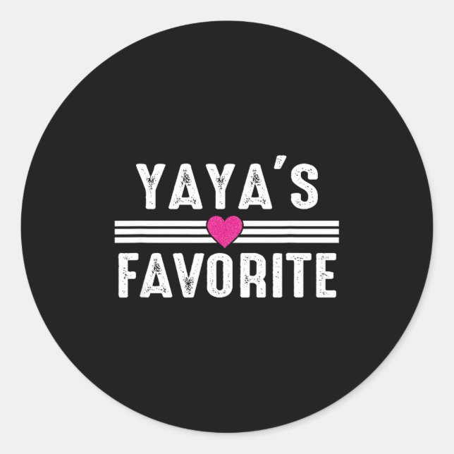 Yaya's Favorite  Classic Round Sticker (Front)