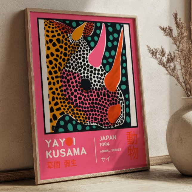Yayoi Kusama Abstract Rhino Colorful Exhibition Poster (Creator Uploaded)