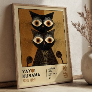 Yayoi Kusama Black Cats Japanese Exhibition Poster