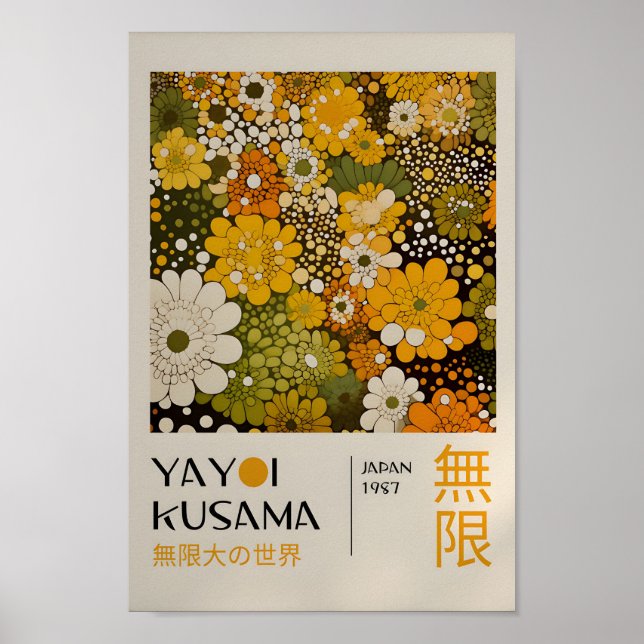 Yayoi Kusama Inspired Abstract Art Print  (Front)