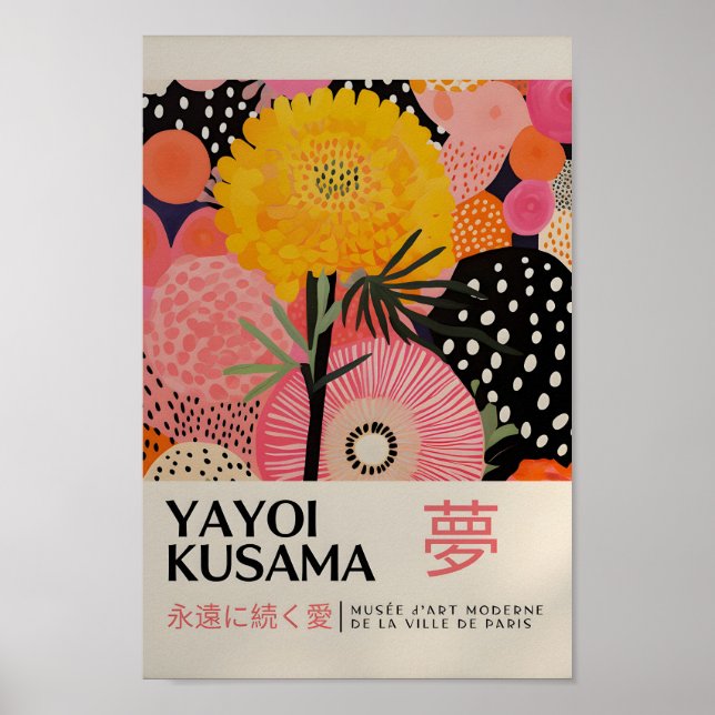 Yayoi Kusama Inspired Abstract Art Print (Front)