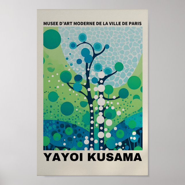 Yayoi Kusama Inspired Abstract Art Print (Front)