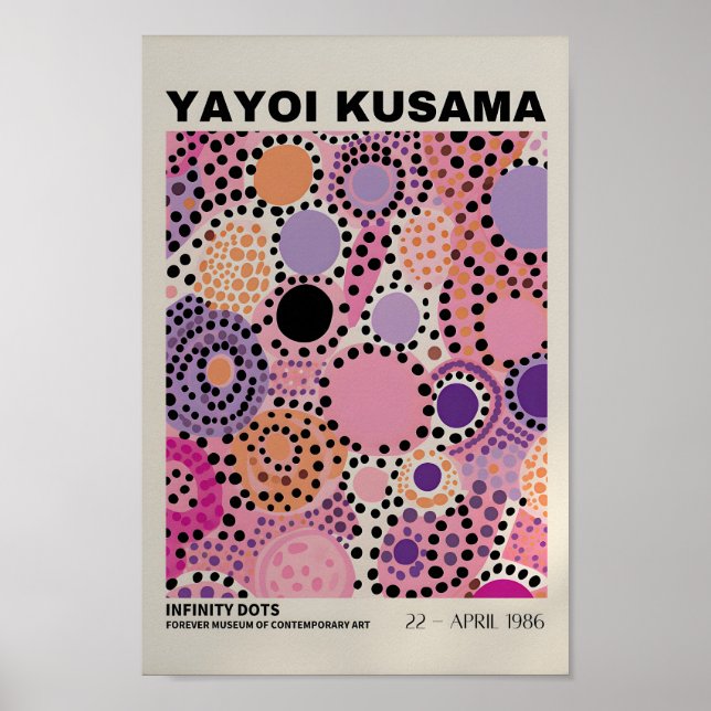 Yayoi Kusama Inspired Abstract Art Print  (Front)