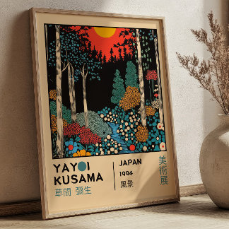 Yayoi Kusama Japanese Landscape Art Exhibition Poster