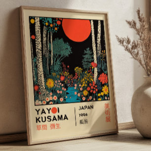Yayoi Kusama Japanese Landscape RETRO Exhibition  Poster