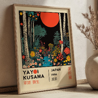 Yayoi Kusama Japanese Landscape RETRO Exhibition Poster