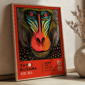 Yayoi Kusama Mandrill Japanese Art Exhibition Poster