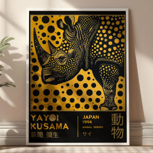 Yayoi Kusama Maximalist Rhino Japanese Exhibition Poster