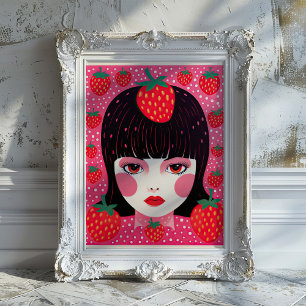 Yayoi Kusama Strawberry Girl Wall Art Print