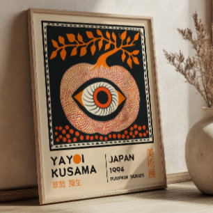 Yayoi Kusama Stylized Pumpkin Retro Exhibition Poster