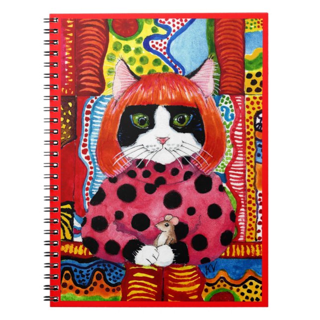 Yayoi Kusama tribute as Cute Cat mouse notebook (Front)