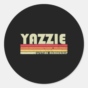 Yazzie Surname Funny Retro Vintage 80s 90s Birthda Classic Round Sticker