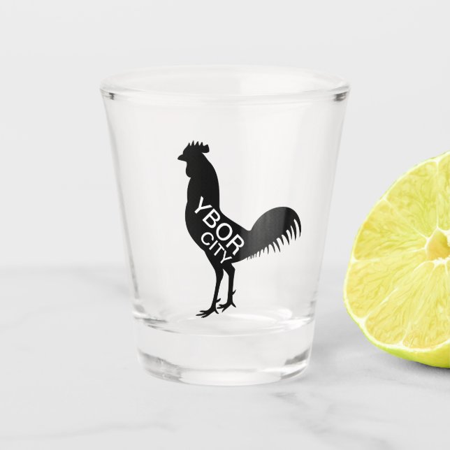 Ybor City Rooster Shot Glass (Front)