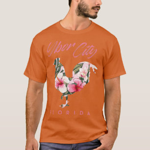 Ybor City Tampa Florida Chicken Lover Flower Souve T-Shirt