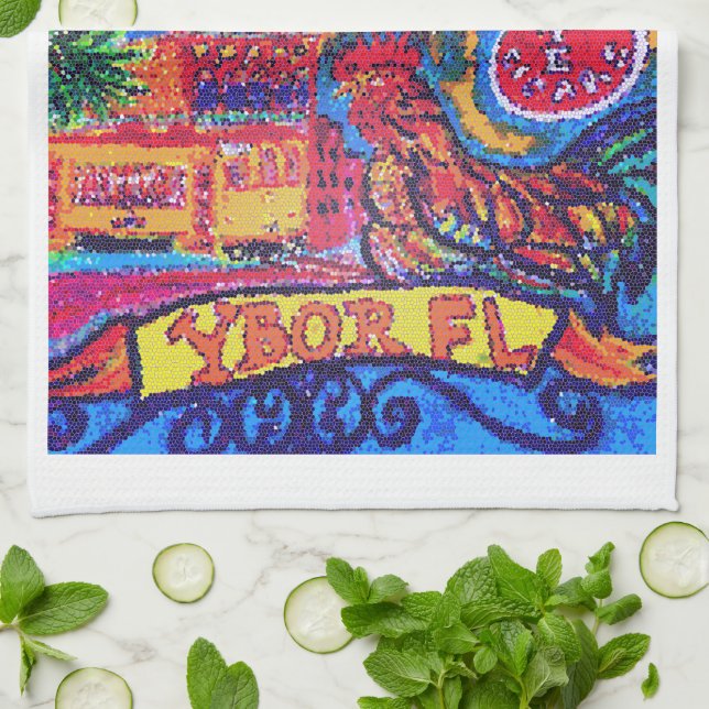 YBOR Florida Tea Towel (Folded)