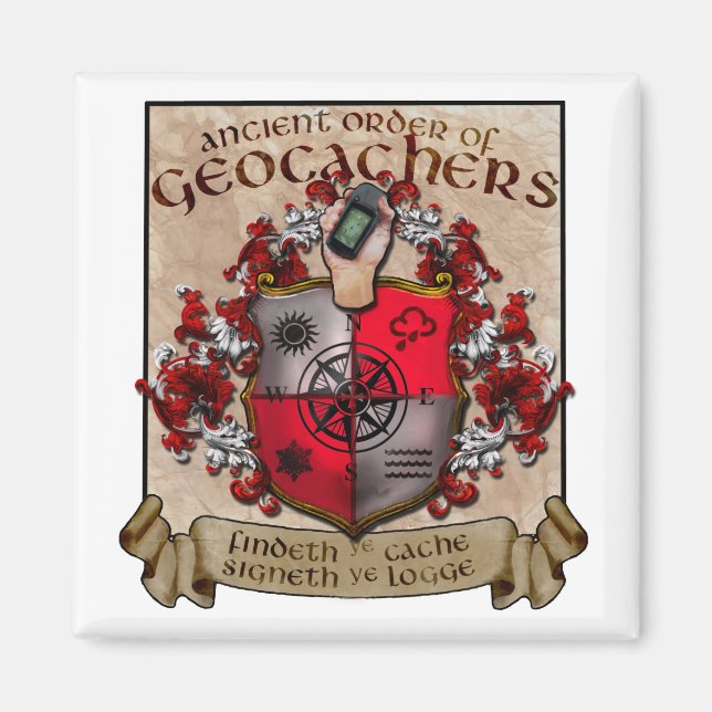 Ye Ancient Order of Geocachers magnet (Front)