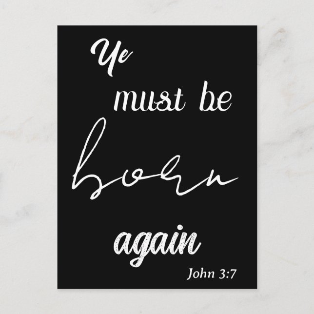 Ye Must Be Born Again Funny Christian Birthday  Postcard (Front)