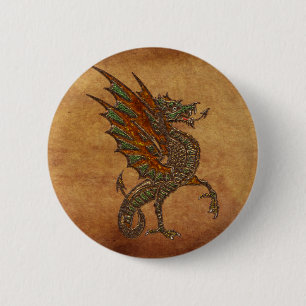 Ye Old Mediaeval Dragon Design 6 Cm Round Badge