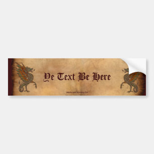 Ye Old Mediaeval Dragon Design Bumper Sticker
