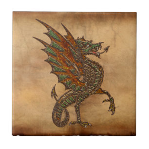 Ye Old Mediaeval Dragon Design Tile