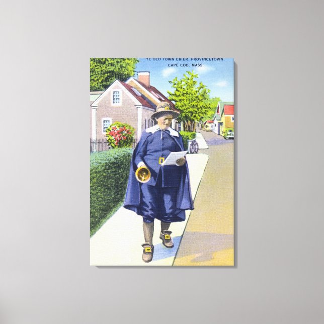 Ye Old Town Crier Ringing Bell Canvas Print (Front)