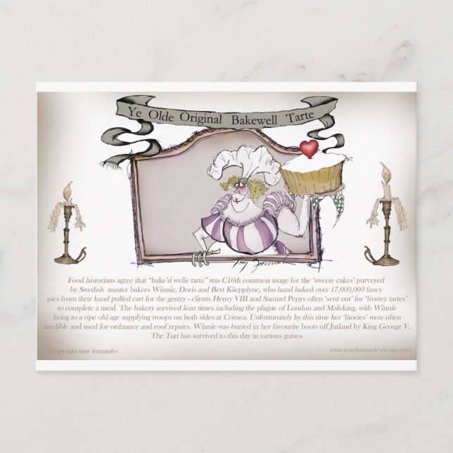 ye olde original bakewell tarte, tony fernandes postcard (Front)